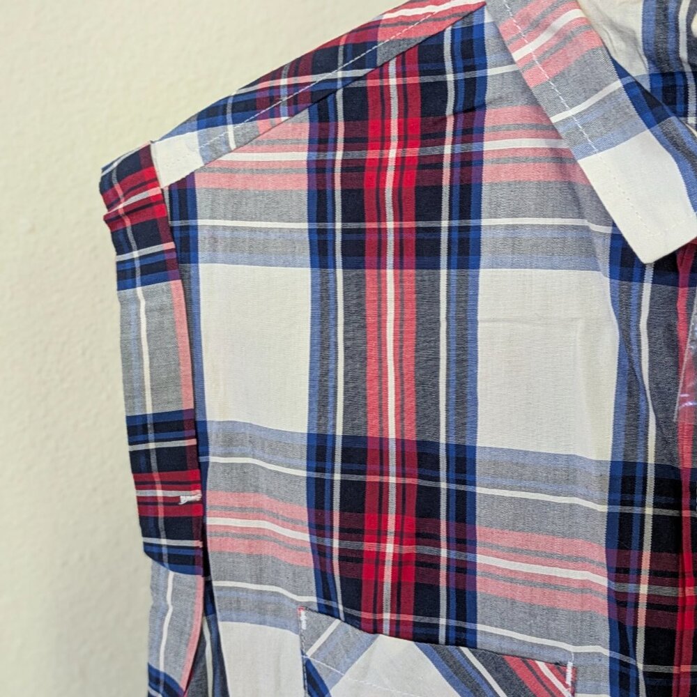 NWT Levi's Sleeveless Plaid Button-Down Shirt 100% Cotton Womens Small - Picture 6 of 9